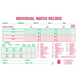 Wrestling Tournament Match Cards (100 Per Package)
