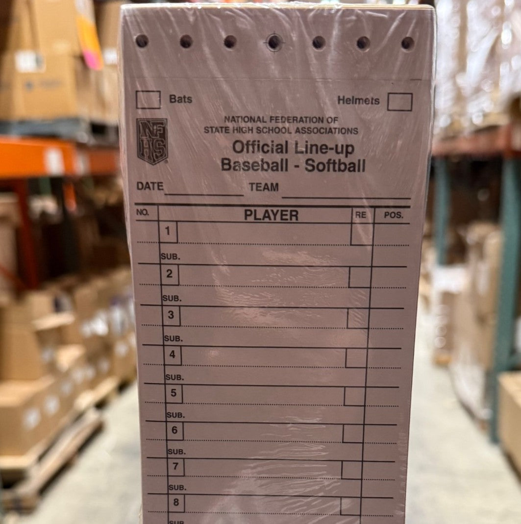 Baseball/Softball Lineup Sheets (100 sheets)